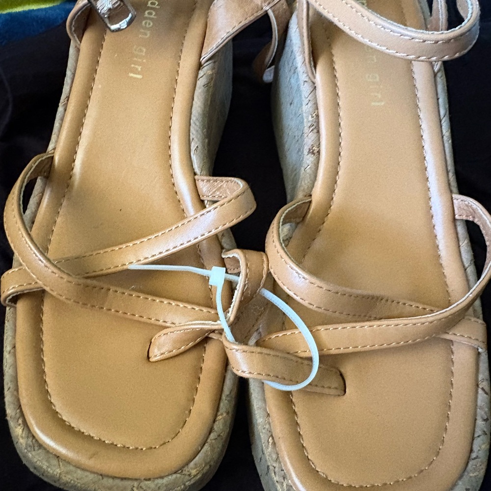 Madden Girl Tan Strappy Espadrille Sandals